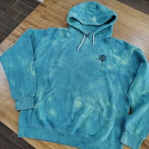 Artist Union Clothing Co Turquoise Tie-Dye Palm Tree Pullover Hoodie Sweatshirt